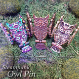 Steampunk Owl Pin