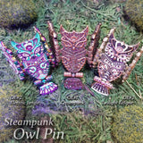 Steampunk Owl Pin