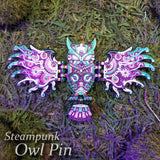Steampunk Owl Pin