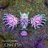 Steampunk Owl Pin