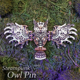 Steampunk Owl Pin