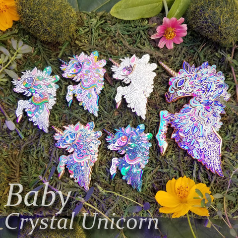 Baby Crystal Unicorn Pin Set